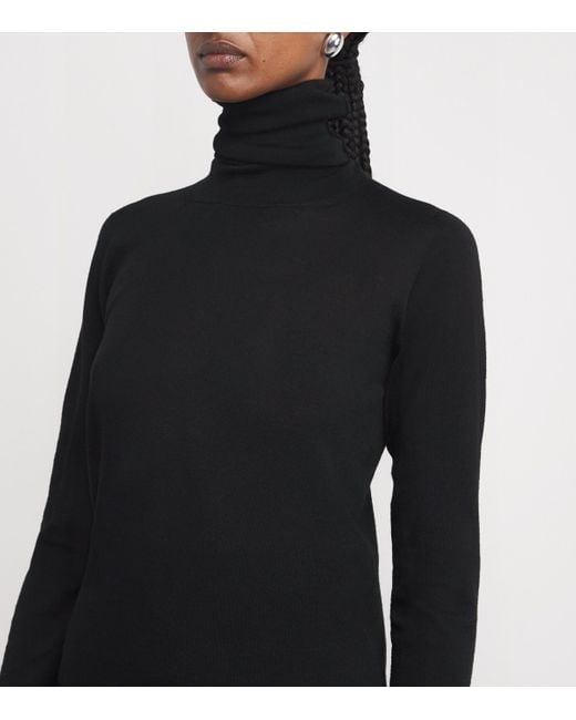 Max Mara Black Virgin Wool Turtleneck Sweater
