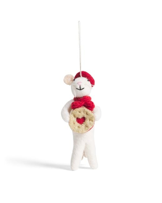 Harrods Red Felt Mouse Jammy Dodger Tree Decoration