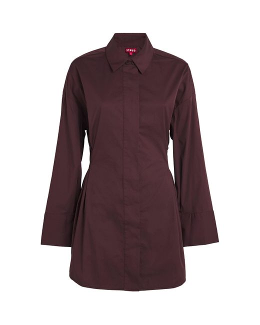 Staud Purple Cindy Shirt Mini Dress