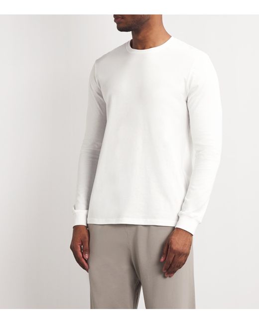 Skims White Cotton Long-Sleeve T-Shirt for men