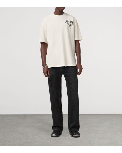 AllSaints White Organic Cotton Drip T-Shirt for men