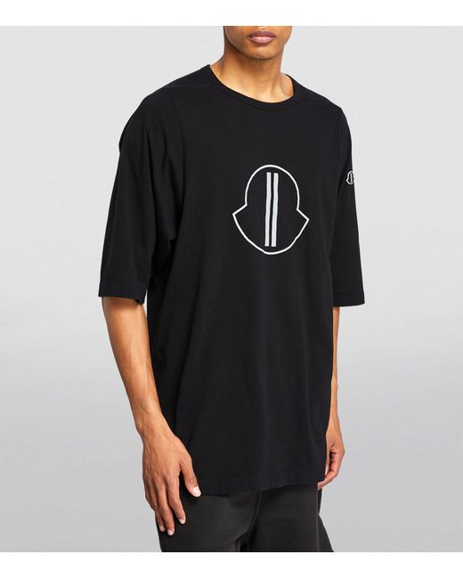 Rick Owens Black X Moncler Cotton Ss Level T-shirt for men