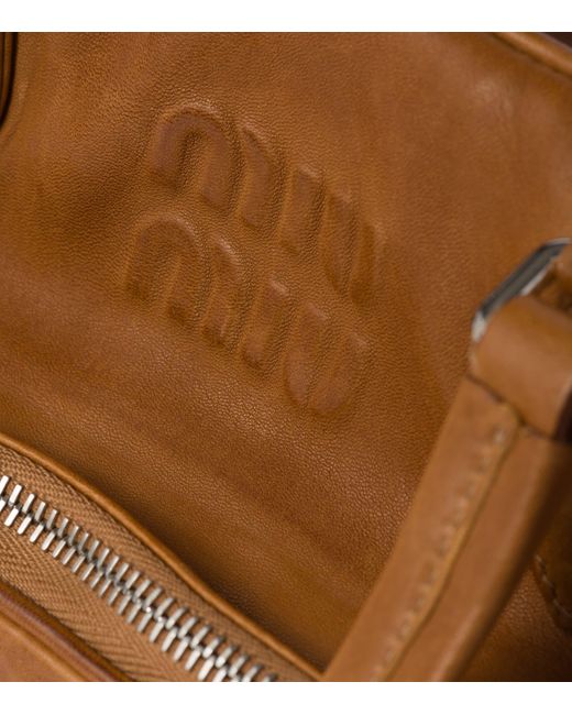 Miu Miu Brown Nappa Leather Top-Handle Bag