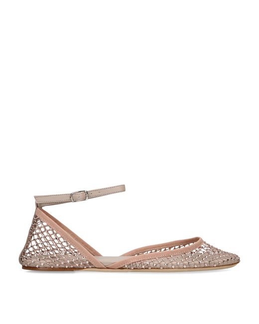 Christopher Esber Pink Mesh Minette Ballet Flats