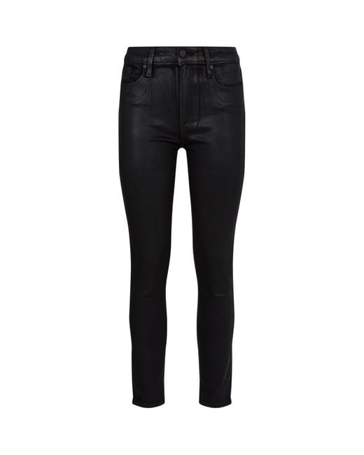 PAIGE Black Hoxton Coated Skinny Jeans