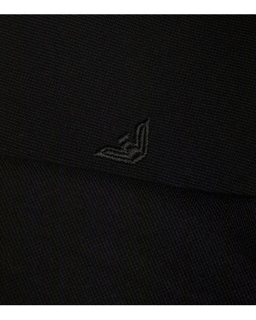 Emporio Armani Black Bomber-collar Polo Shirt for men