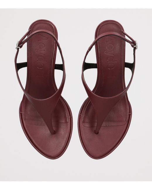Aeyde Brown Leather Roose Wedge Sandals 55
