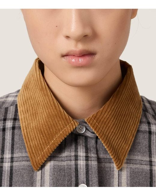 Miu Miu Gray Cotton Flannel Shirt