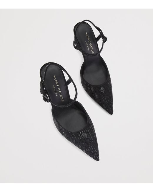 Kurt Geiger Black Embellished Ankle Strap Heels 105