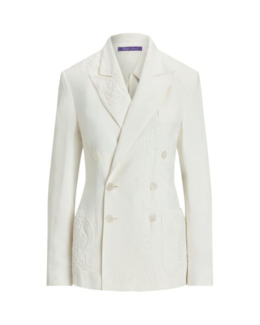 Ralph Lauren White Embroidered Collen Jacket