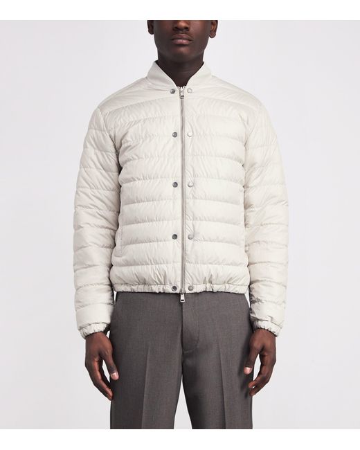 Moncler White Reversible Tafoni Bomber Jacket for men