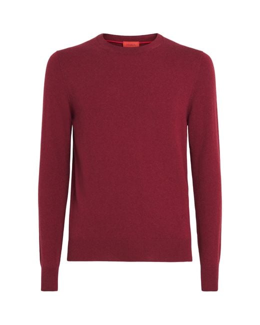 Isaia Red Cashmere Crew-Neck Sweater for men