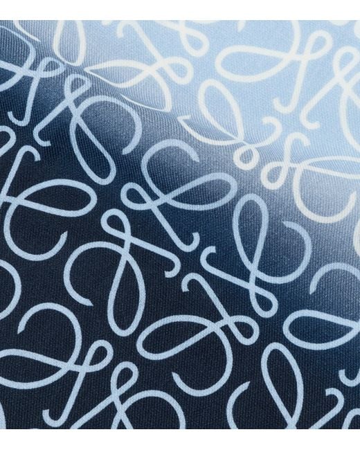 Loewe Blue Wool-Silk-Cashmere Anagram Scarf