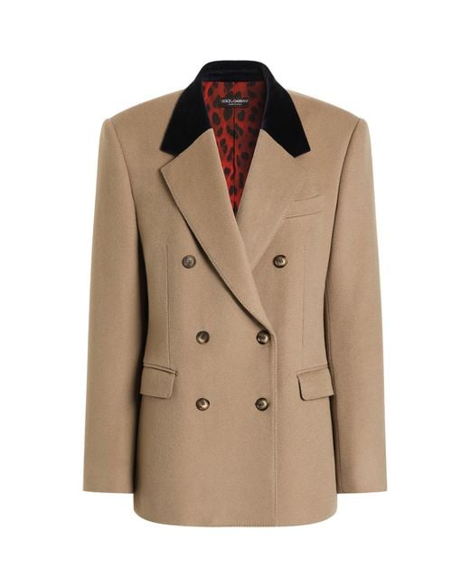 Dolce & Gabbana Brown Cashmere Double-Breasted Blazer