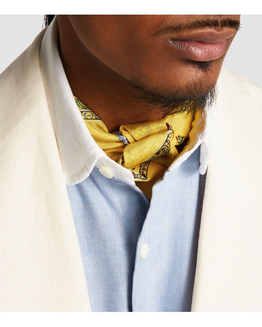Polo Ralph Lauren Yellow Silk Floral Bandana Scarf for men