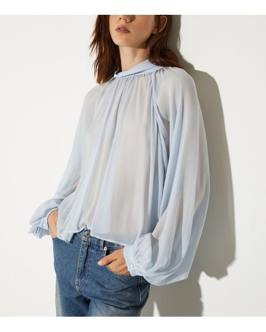 MAX&Co. Blue Crepe Blouse