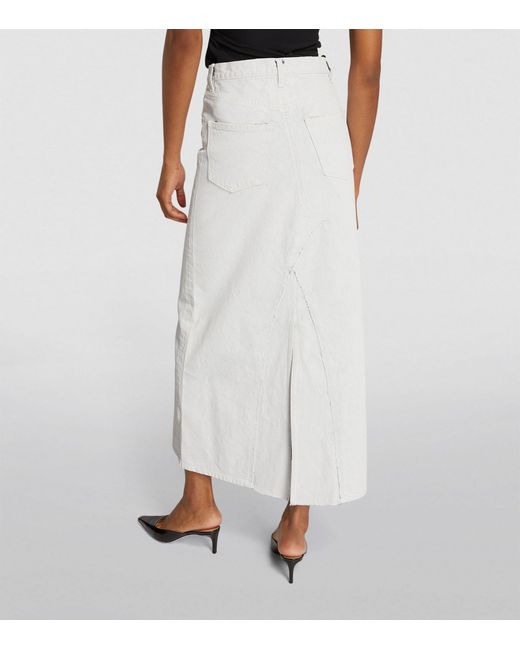 Maison Margiela White Painted Denim Skirt