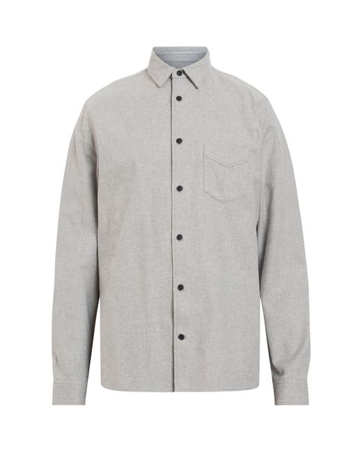 AllSaints Gray Brushed Twill Arden Shirt for men