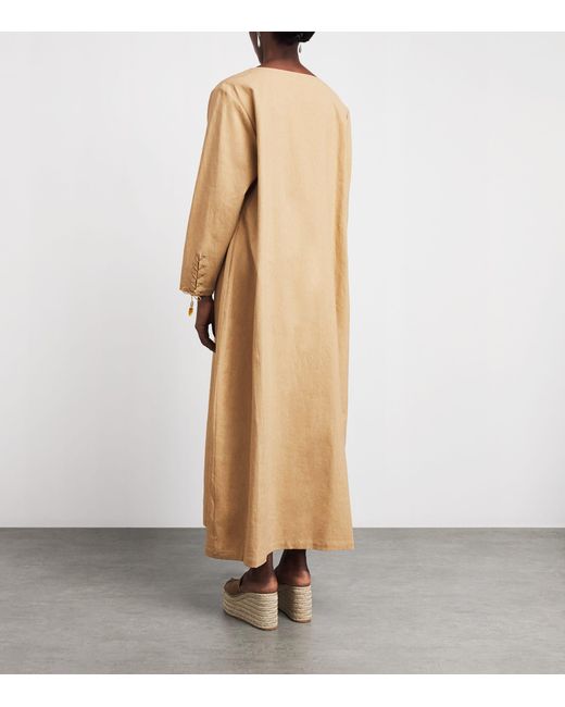 Tory Burch Natural Linen-Blend Kaftan