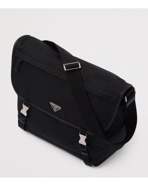 Prada Black Re-Nylon And Saffiano Leather Shoulder Bag for men