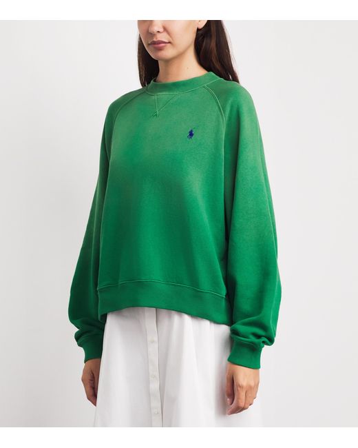 Polo Ralph Lauren Green Cotton-Blend Polo Pony Sweatshirt