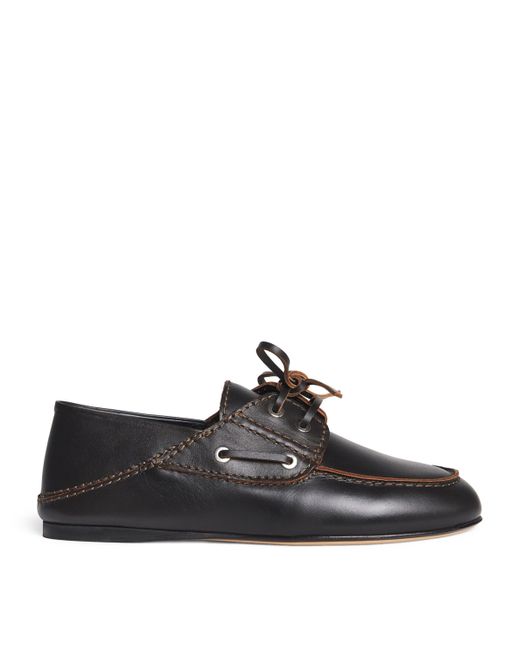Sandro Black Leather Boat Shoes