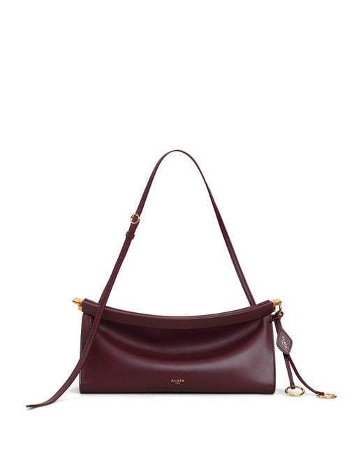 Alaïa Purple Medium Leather Le Click East West Shoulder Bag