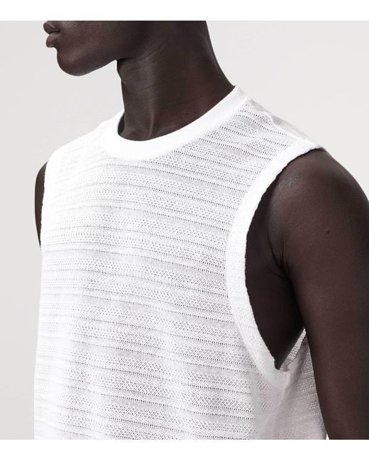 AllSaints White Organic Cotton Cove Tank Top for men