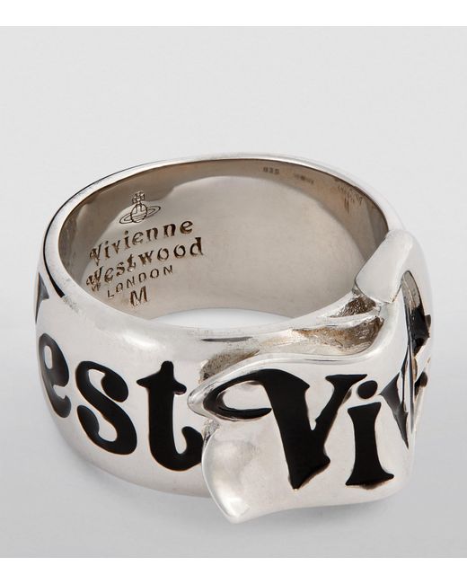 Vivienne Westwood Black Belt Ring for men