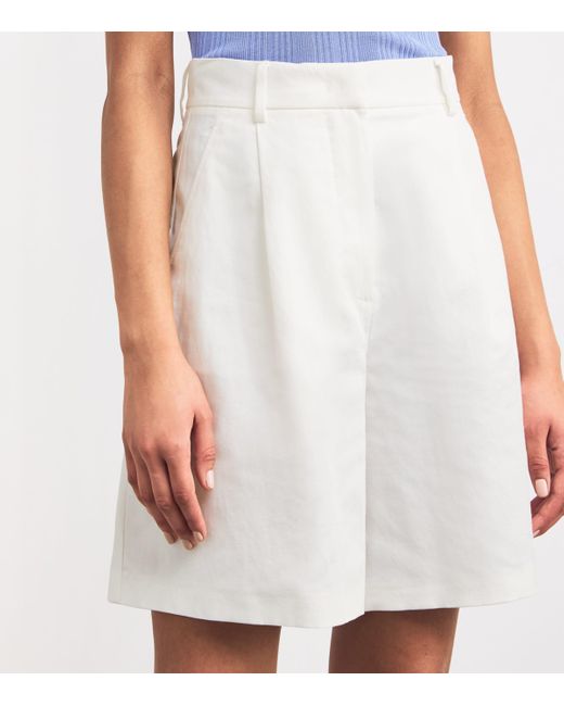 Weekend by Maxmara White Cotton-Linen Shorts