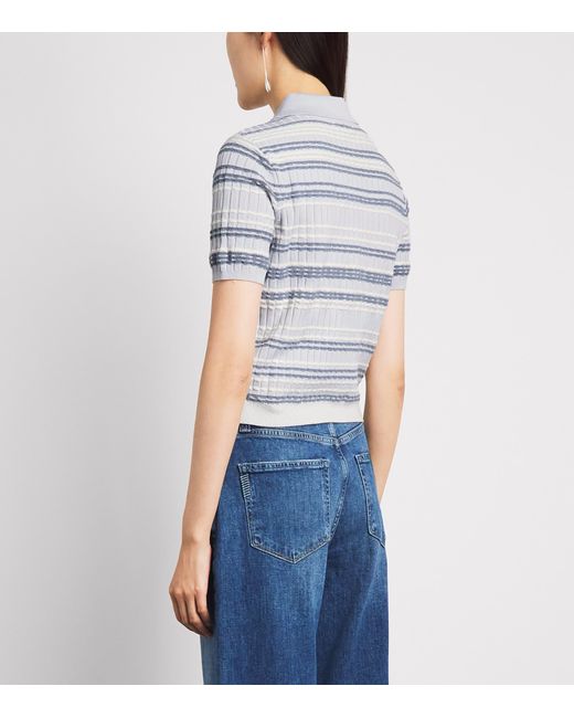 Rag & Bone White Cotton-Blend Stripe Karina Cardigan