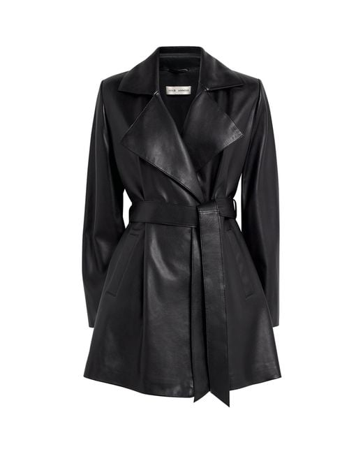 Nour Hammour Black Belted Kerri Leather Jacket
