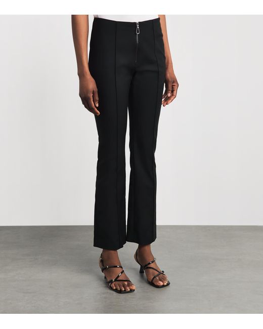 Sandro Black Zip-Up Flared Trousers