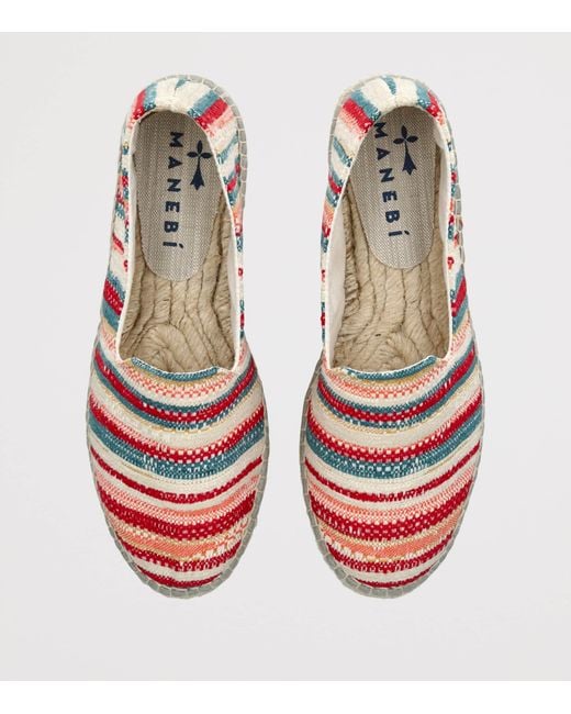 Manebí Red Cotton Stripe Espadrilles