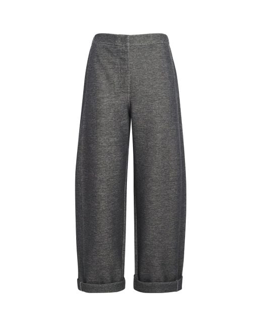 MAX&Co. Gray Wool-Blend Barrel Trousers
