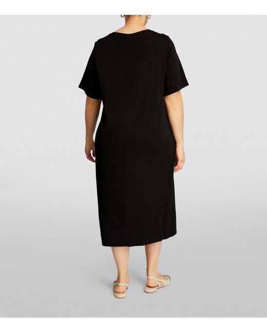 Marina Rinaldi Black Short-sleeve Midi Dress