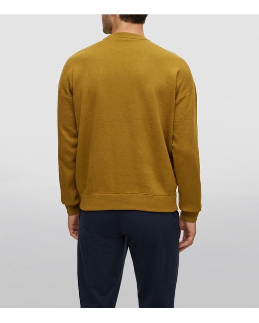 Boss Green Cotton Crew-Neck Sweater for men