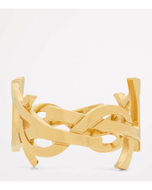 Saint Laurent Metallic Cassandre Scarf Ring