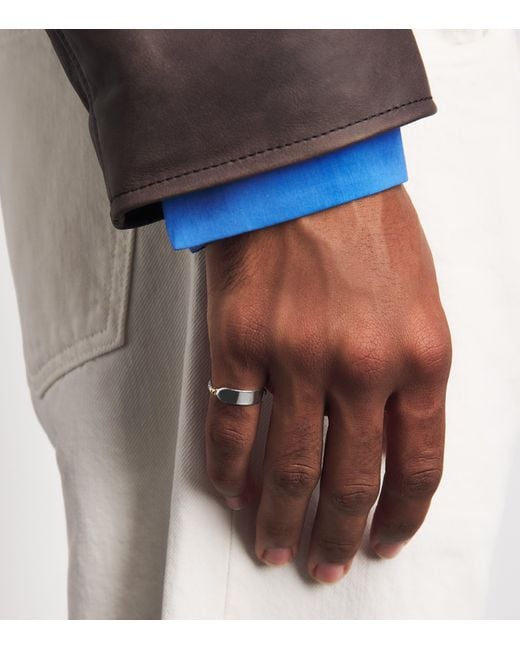 FYR Natural Sterling And Slim Plate Ring for men