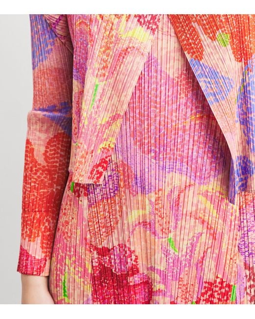 Pleats Please Issey Miyake Pink Pleated Foggy Forest Cardigan
