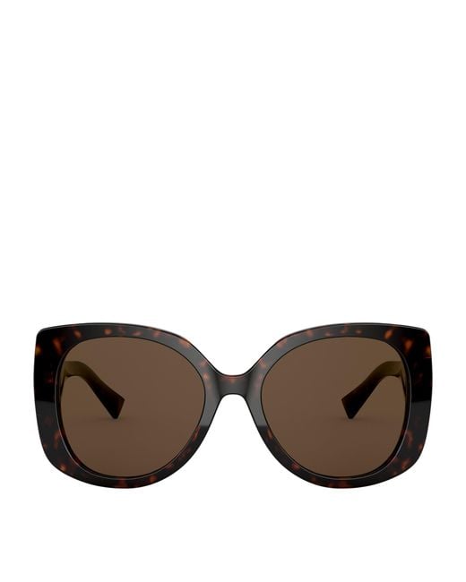 Versace Brown Medusa Rectangular Sunglasses