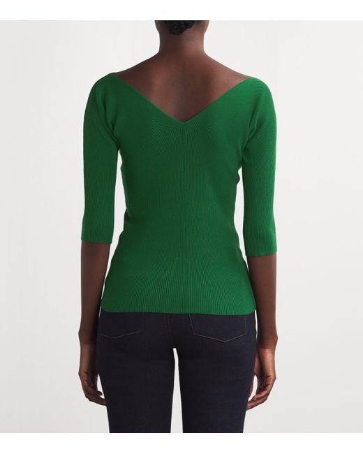 Weekend by Maxmara Green Rib-Knit Top