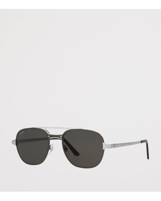 Cartier Gray Metal 06L001758 Sunglasses for men