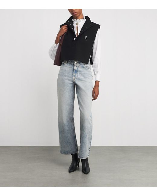 Claudie Pierlot Black Wool Embroidered Sweater Vest