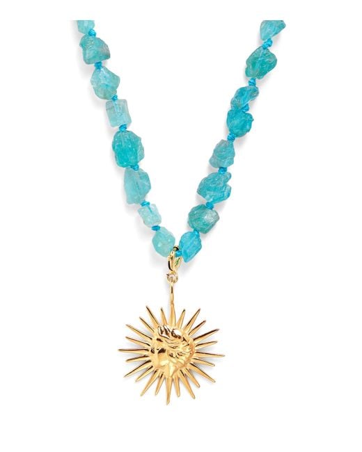 Hermina Athens Metallic Plated And Apatite Mini Sun Necklace