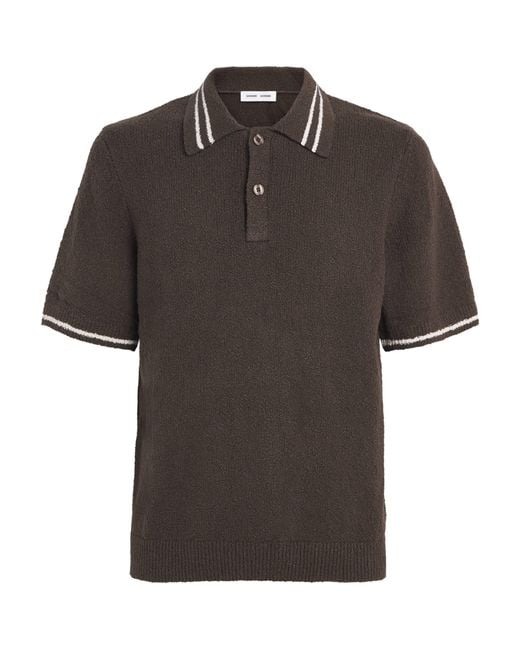 Samsøe & Samsøe Black Bouclé Sapedro Polo Shirt for men