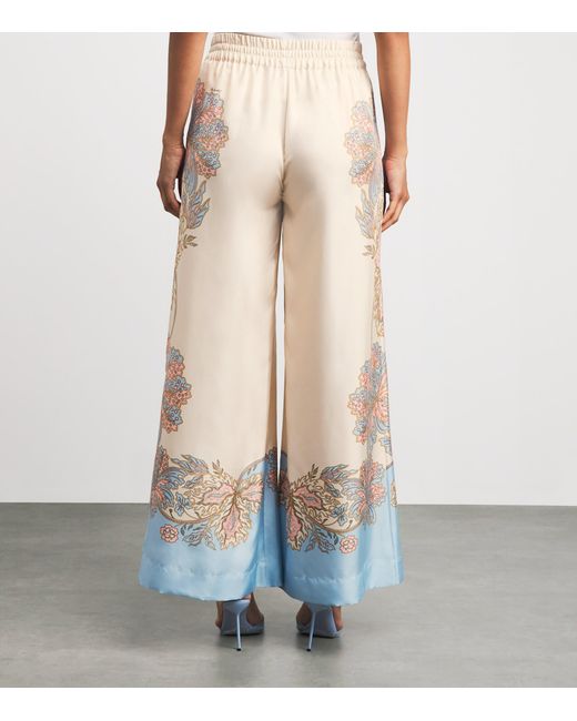 LaDoubleJ White Silk Wide-Leg Palazzo Trousers