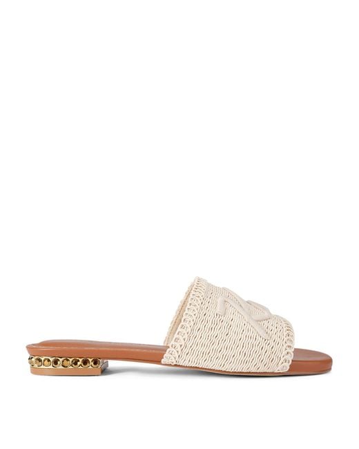 Kurt Geiger Natural Woven Logo Sandals