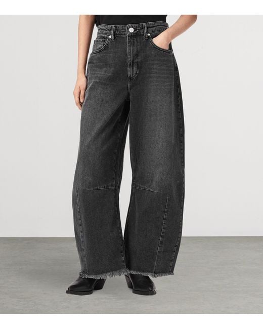 AllSaints Black Payton Crop Jeans