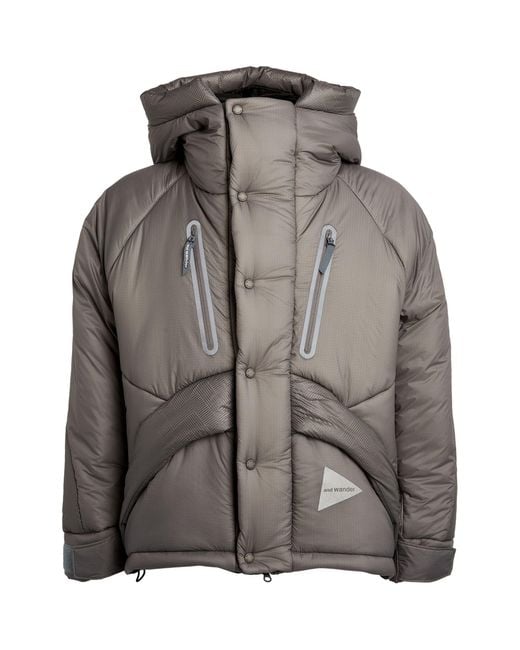 And Wander Gray Primaloft Puffer Jacket for men